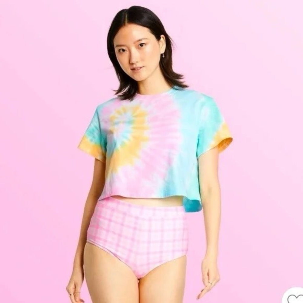 Stoney Clover Lane Pastel Tie-Dye Cropped Tee XL